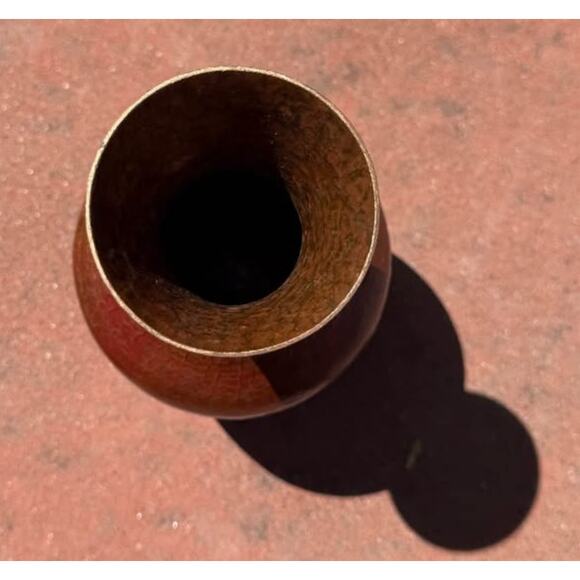 Hammered Copper solid vintage vase - Picture 2 of 5